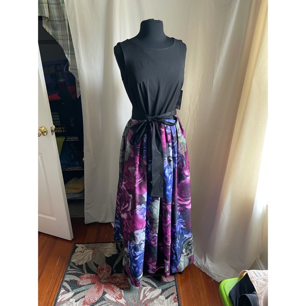 Tahiti Gown Boatneck Top Floral Skirt